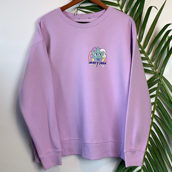 Hand Crafted Sweaters - Lavender Mary Jane Graphic Crewneck